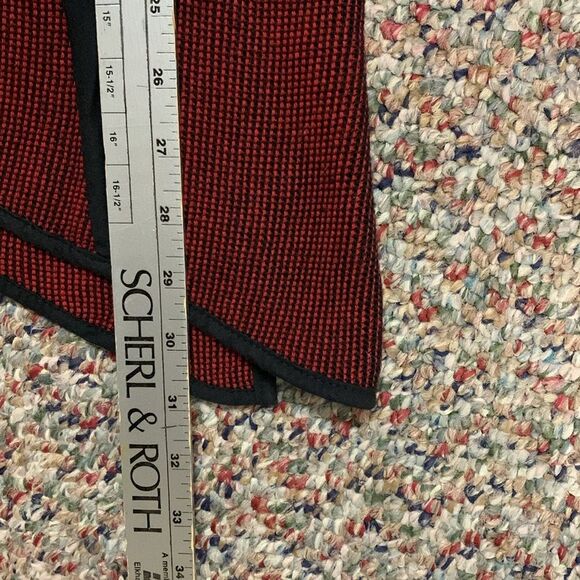 Jaskar Art To Wear Unique Red Black Cotton Blend Asymmetrical Tunic Top Size M - Picture 15 of 15